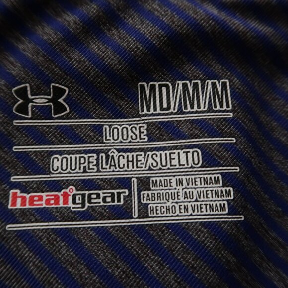 Under Armour HeatGear Purple Striped Performance Polo (M) ⛳️ OMG! - Picture 11 of 11